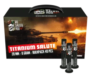 Titanium Salute Bulkpack(40pcs) - Single Shot - 20MM - We Salute You - HBL Fireworks