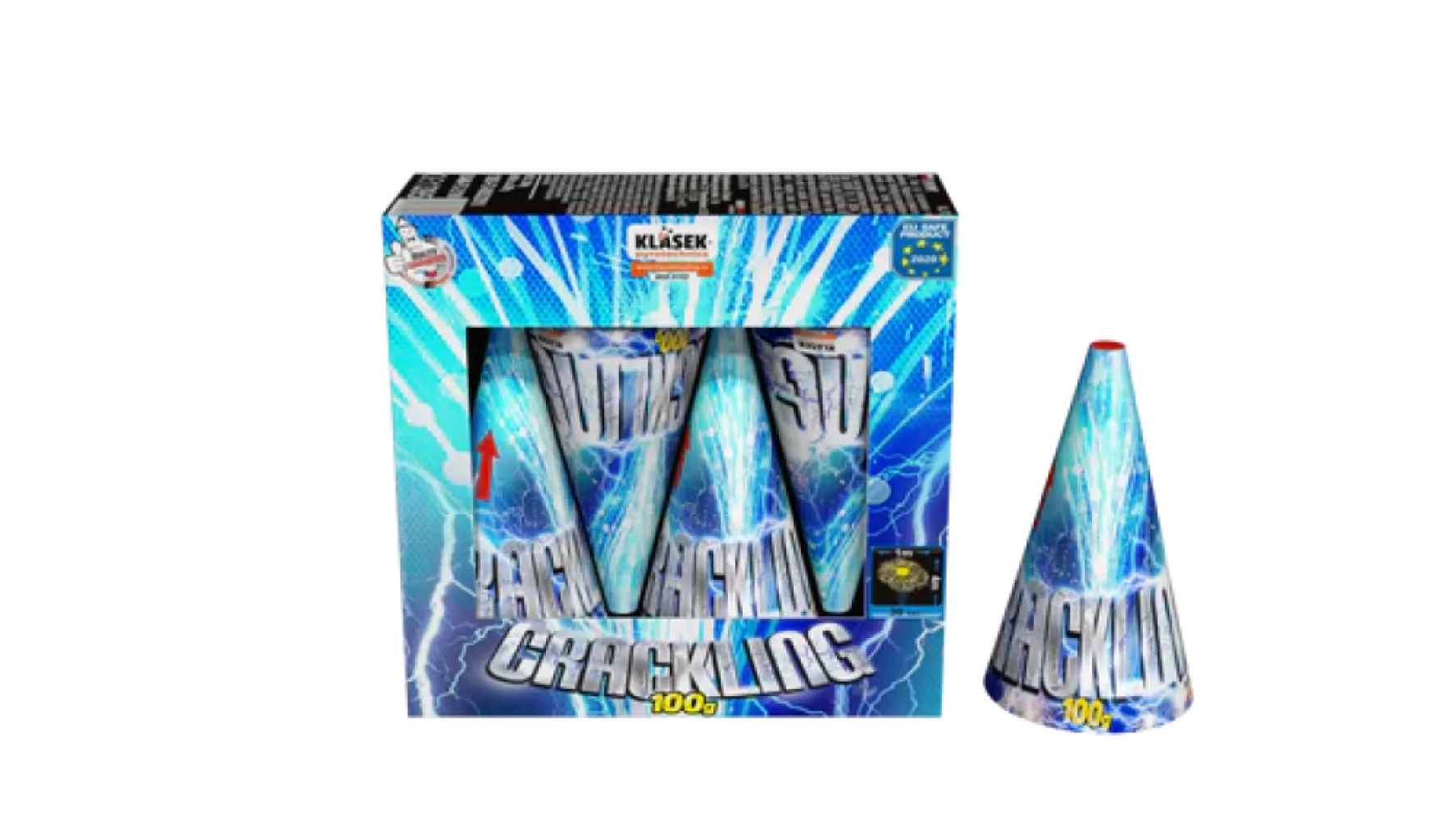 Double crackling Vulkaan 100g 4St. - HBL Fireworks